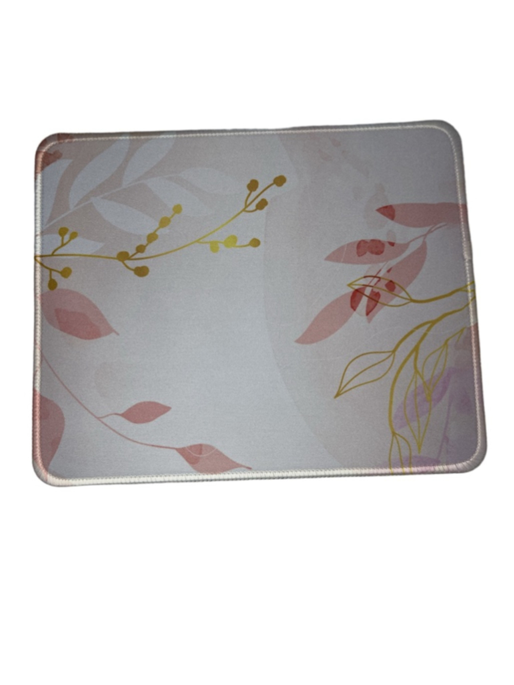 Mouse Pad White Pink Floral